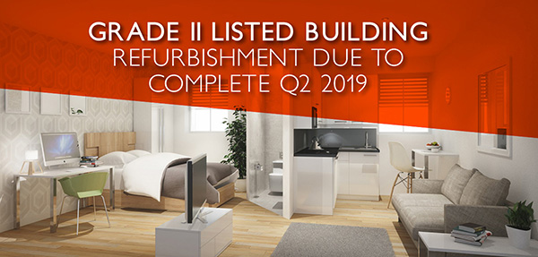 Grade II Listed building refurbishment due to complete Q2 2019