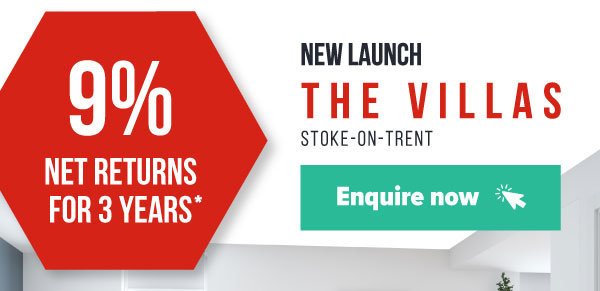 9% net returns for 3 years* | New Launch | The Villas | Stoke-on-Trent | Enquire now