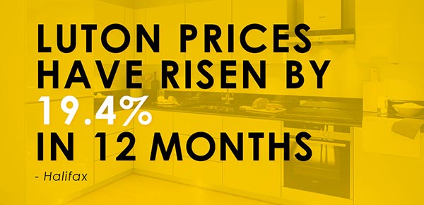 Luton Prices have risen by 19.4% in 12 months - Halifax