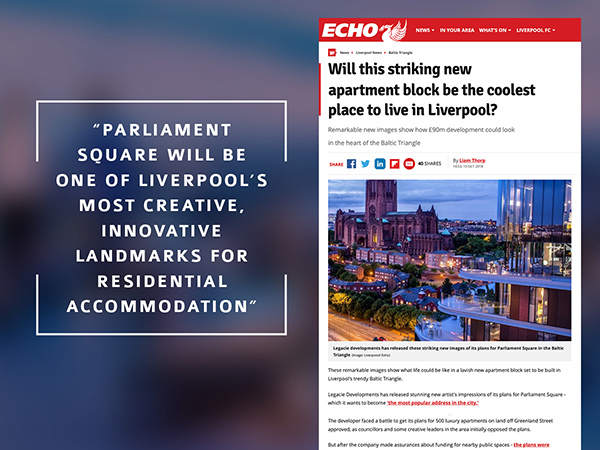 "Parliament Square will be one of Liverpool's most creative, innovative landmarks for residential accommodation"