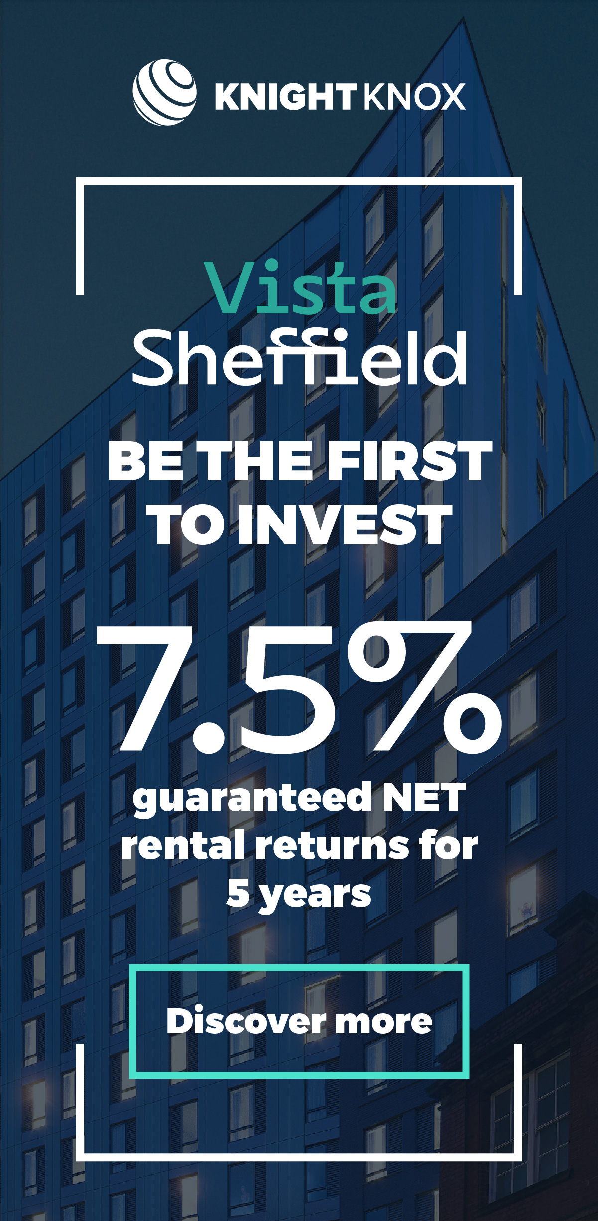 Knight Knox | Vista, Sheffield | Be the first to invest | 7.5% guaranteed NET rental returns for 5 years | Discover more