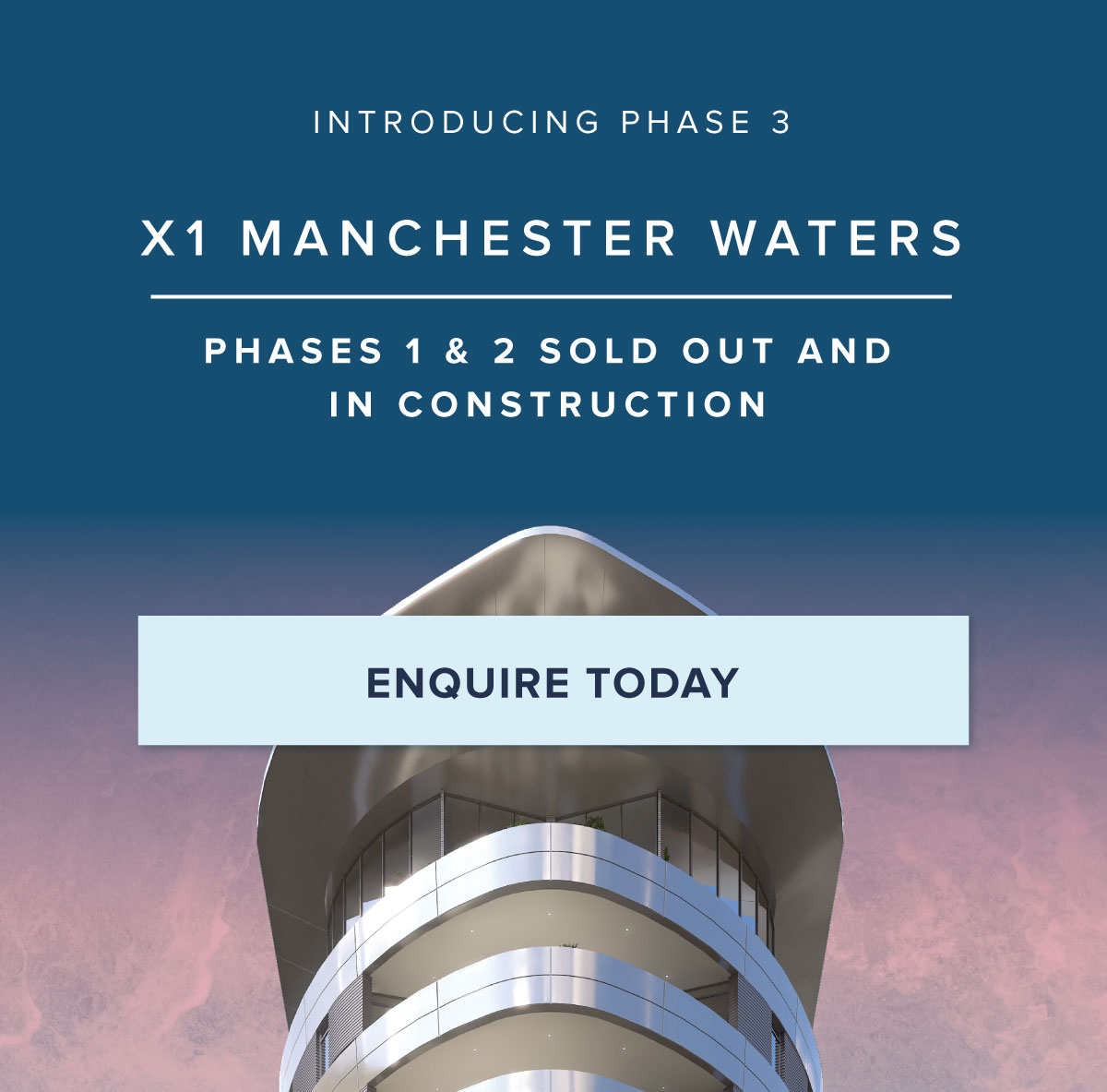 Introducing Phase 3 X1 Manchester Waters | Phases 1 & 2 sold out and in construction | Enquire today